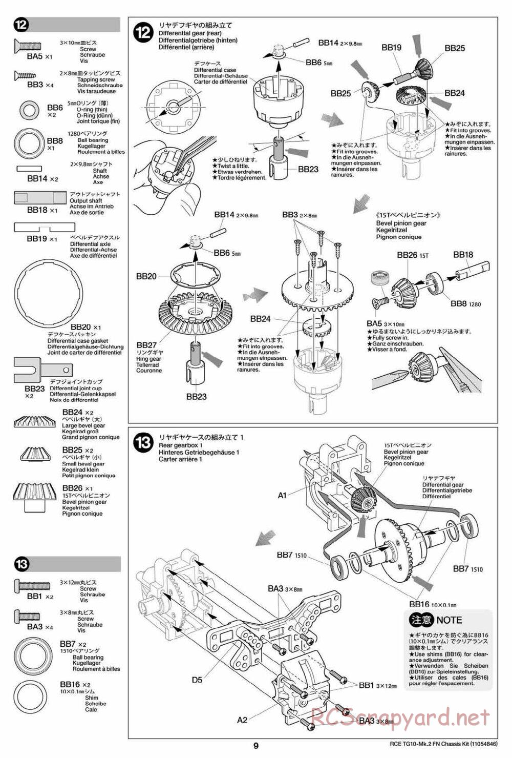 Tamiya - TG10 Mk.2 FN Chassis - Manual - Page 9