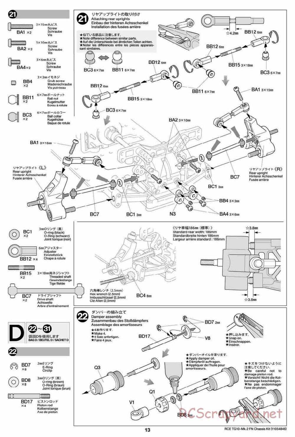 Tamiya - TG10 Mk.2 FN Chassis - Manual - Page 13
