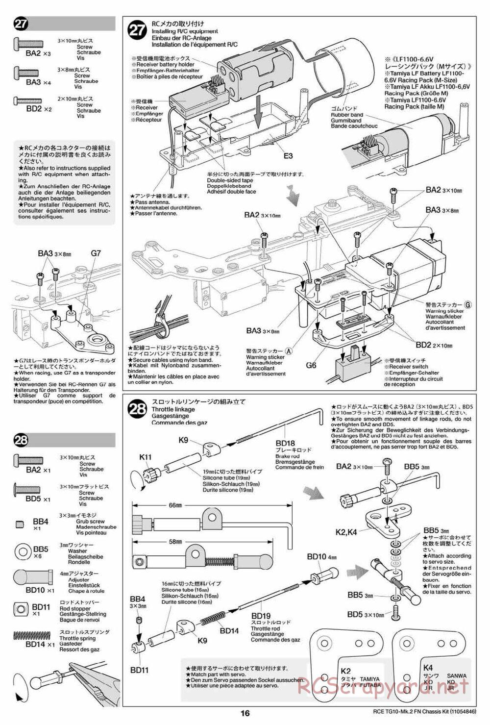 Tamiya - TG10 Mk.2 FN Chassis - Manual - Page 16