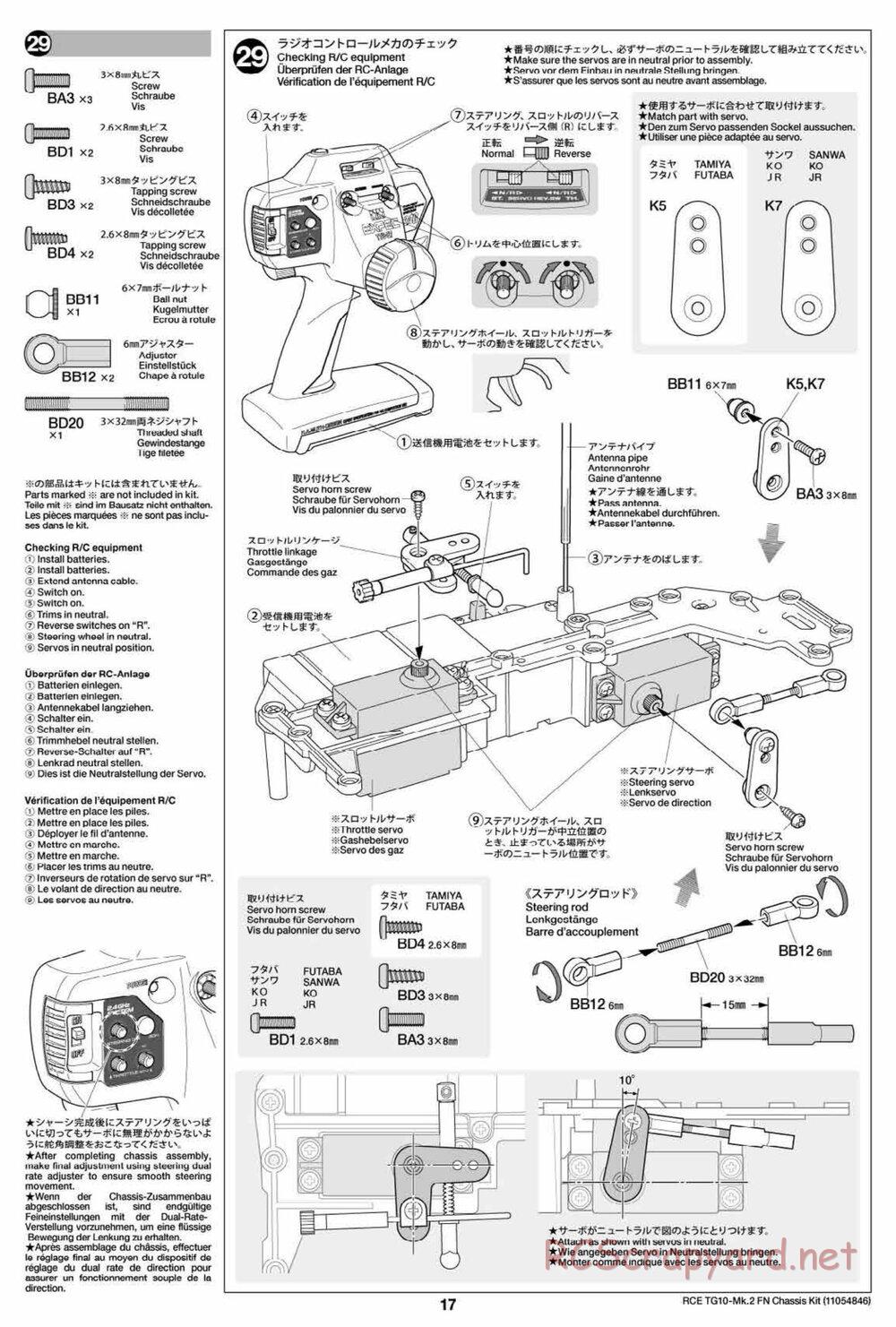 Tamiya - TG10 Mk.2 FN Chassis - Manual - Page 17