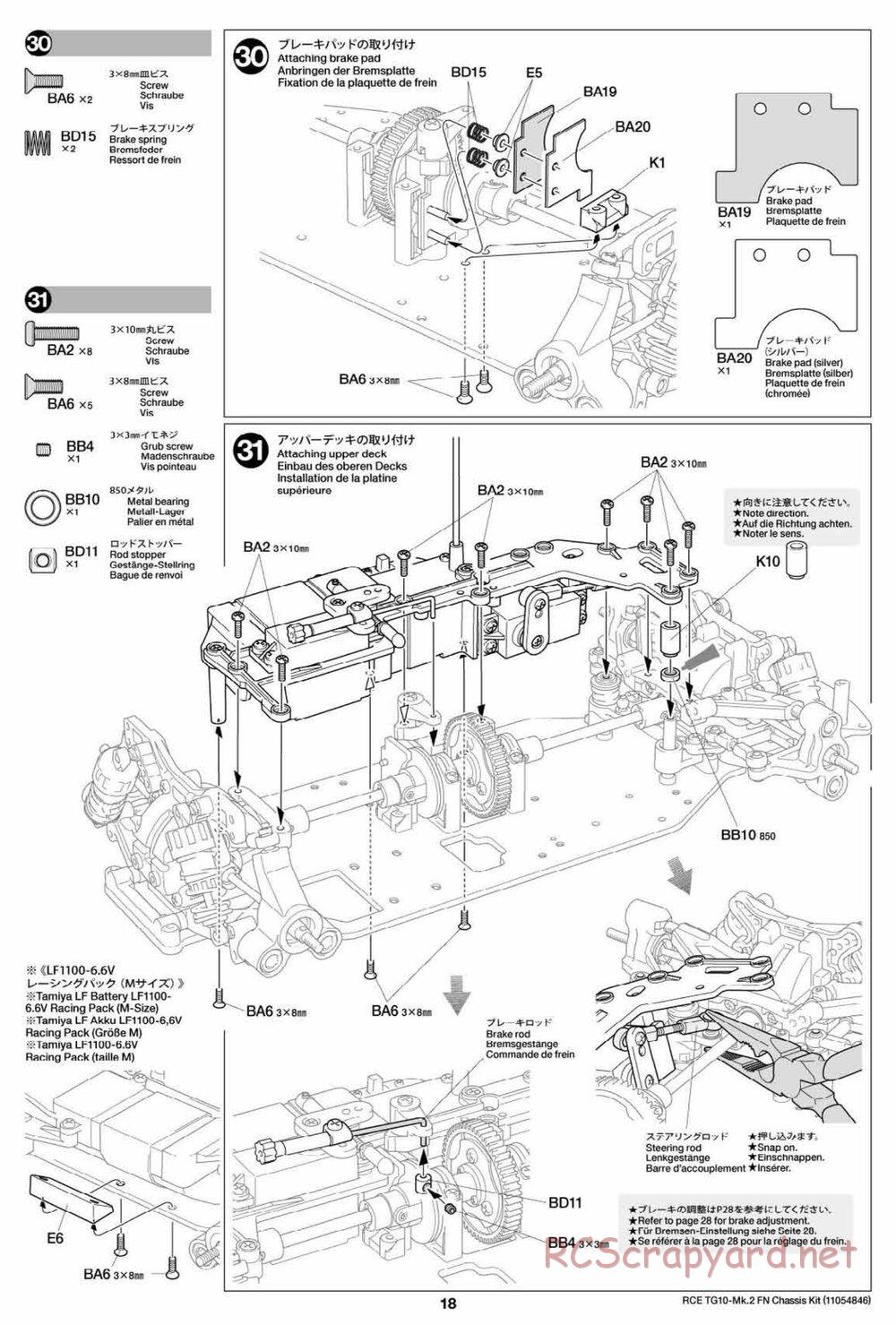Tamiya - TG10 Mk.2 FN Chassis - Manual - Page 18