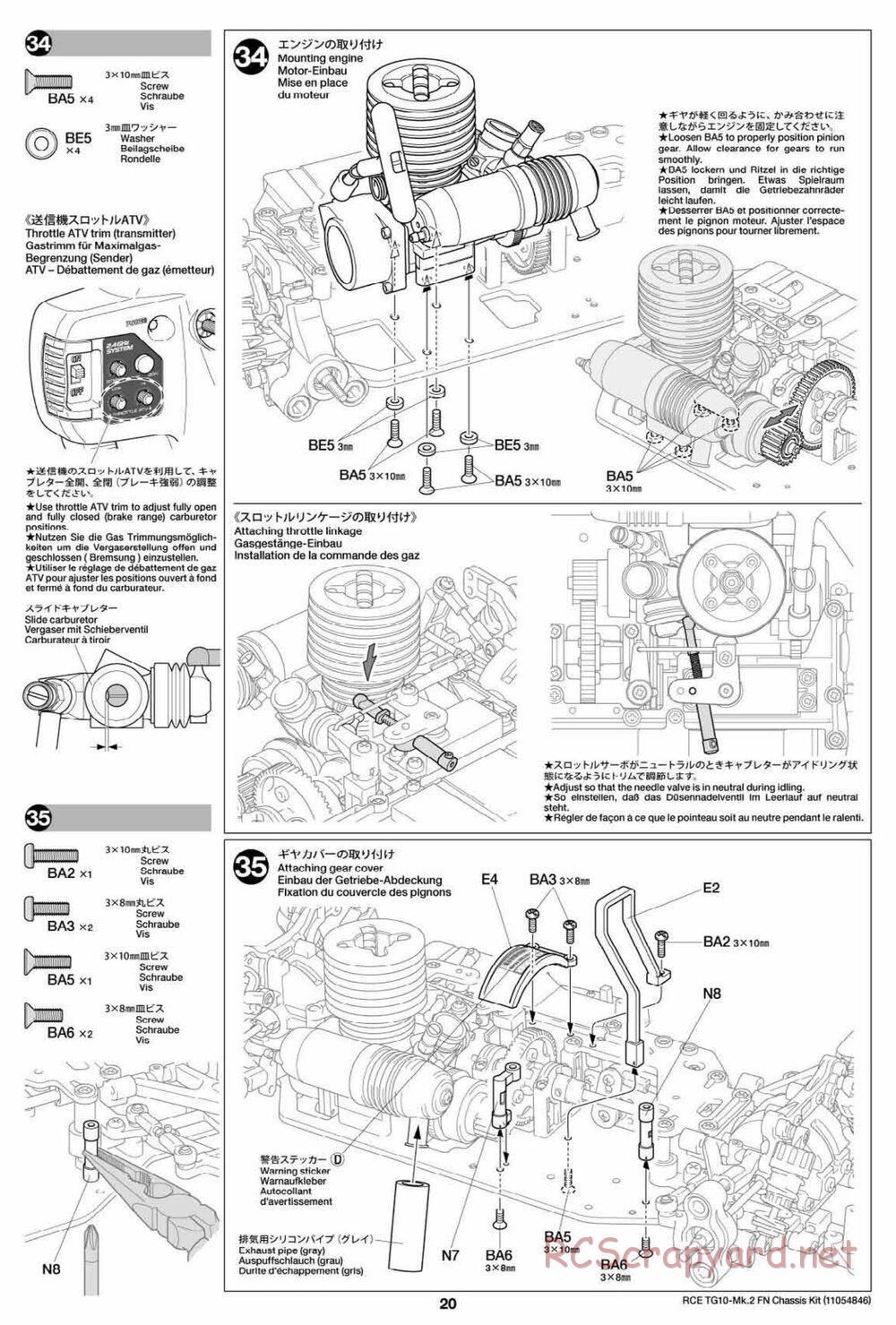 Tamiya - TG10 Mk.2 FN Chassis - Manual - Page 20