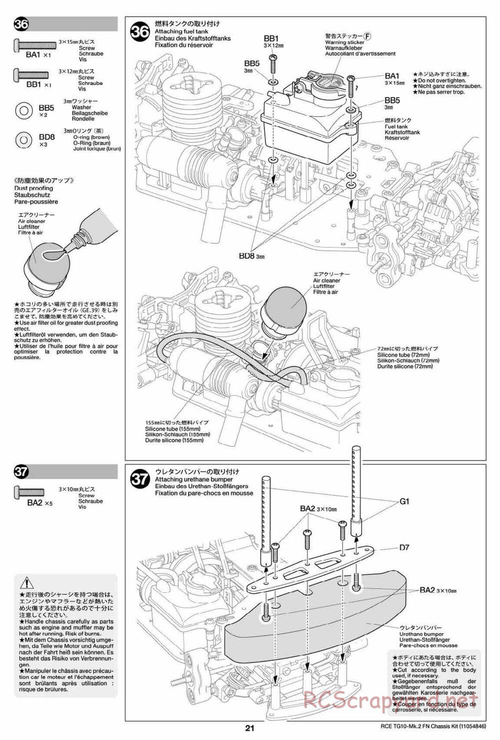 Tamiya - TG10 Mk.2 FN Chassis - Manual - Page 21