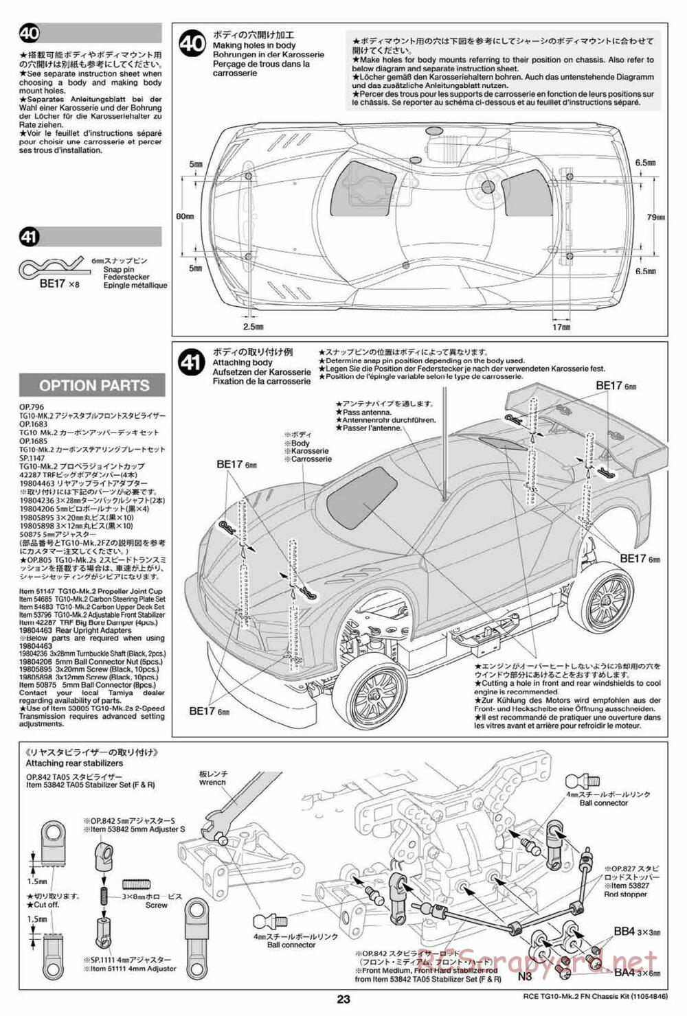 Tamiya - TG10 Mk.2 FN Chassis - Manual - Page 23