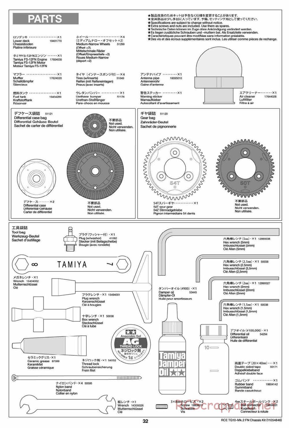 Tamiya - TG10 Mk.2 FN Chassis - Manual - Page 32