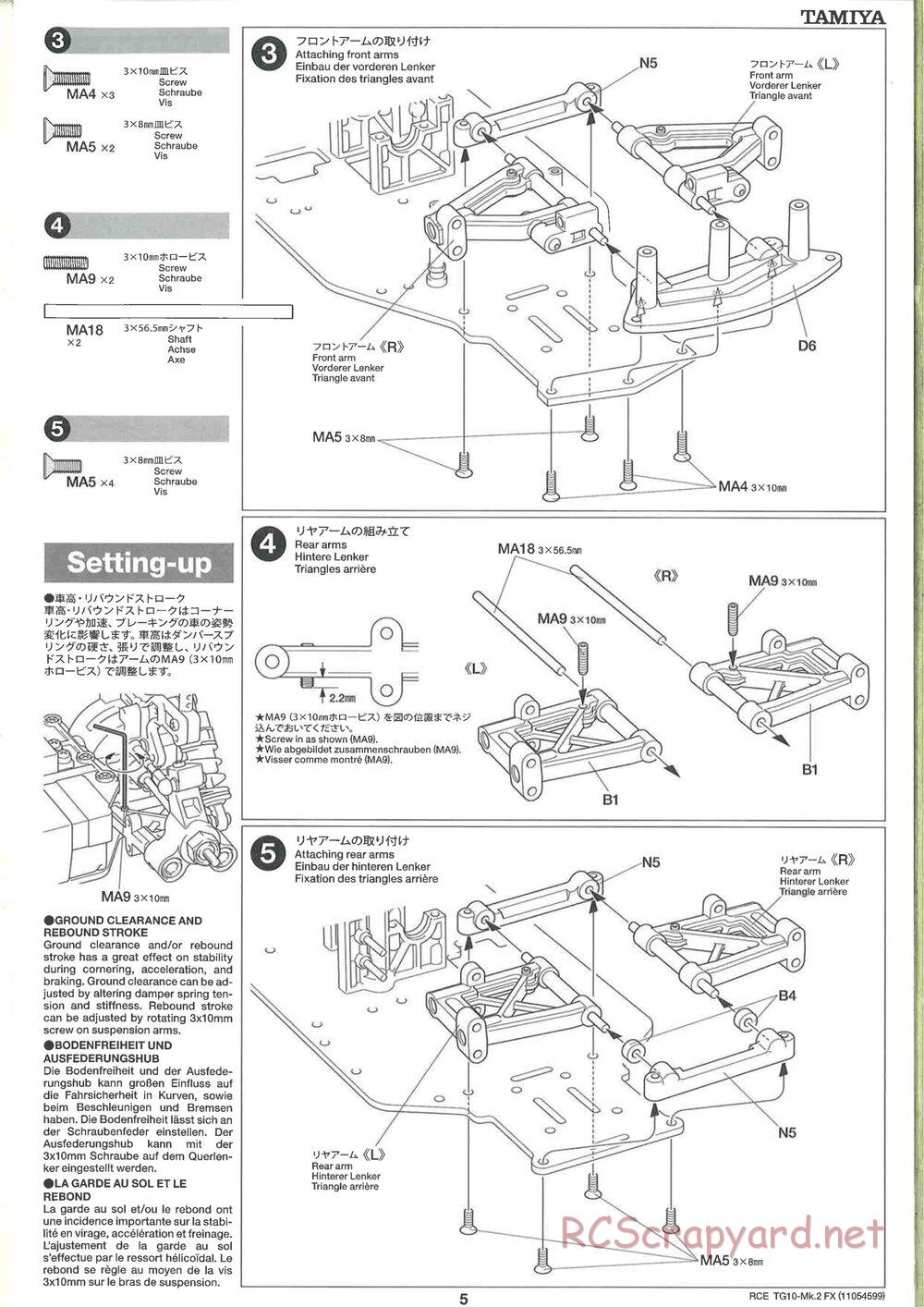 Tamiya - TG10 Mk.2 FX Chassis - Manual - Page 5