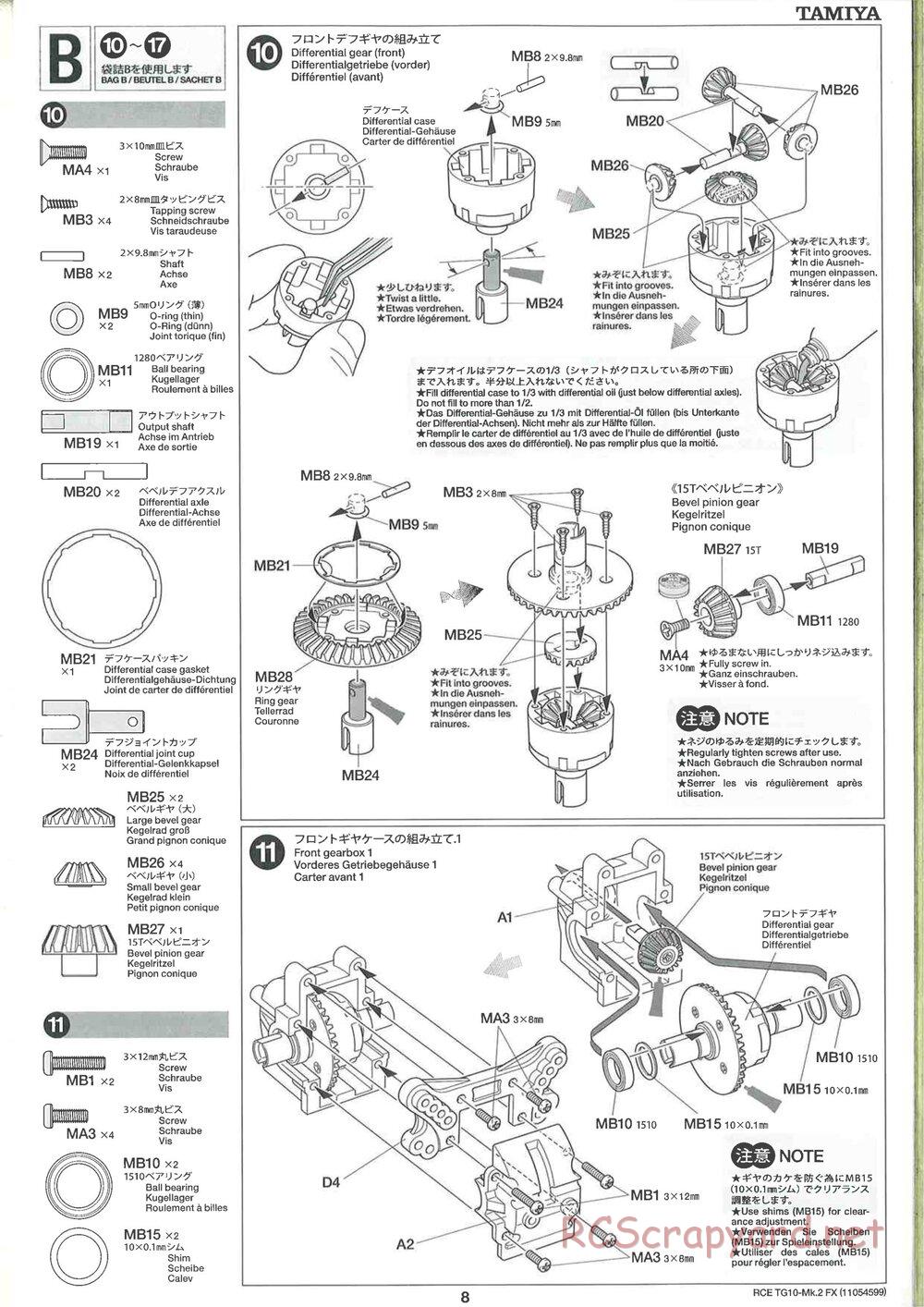 Tamiya - TG10 Mk.2 FX Chassis - Manual - Page 8
