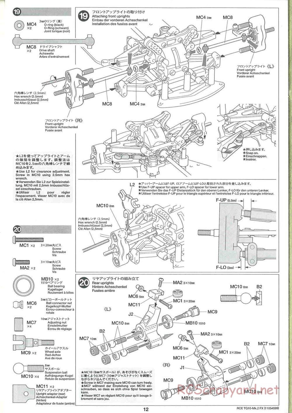 Tamiya - TG10 Mk.2 FX Chassis - Manual - Page 12