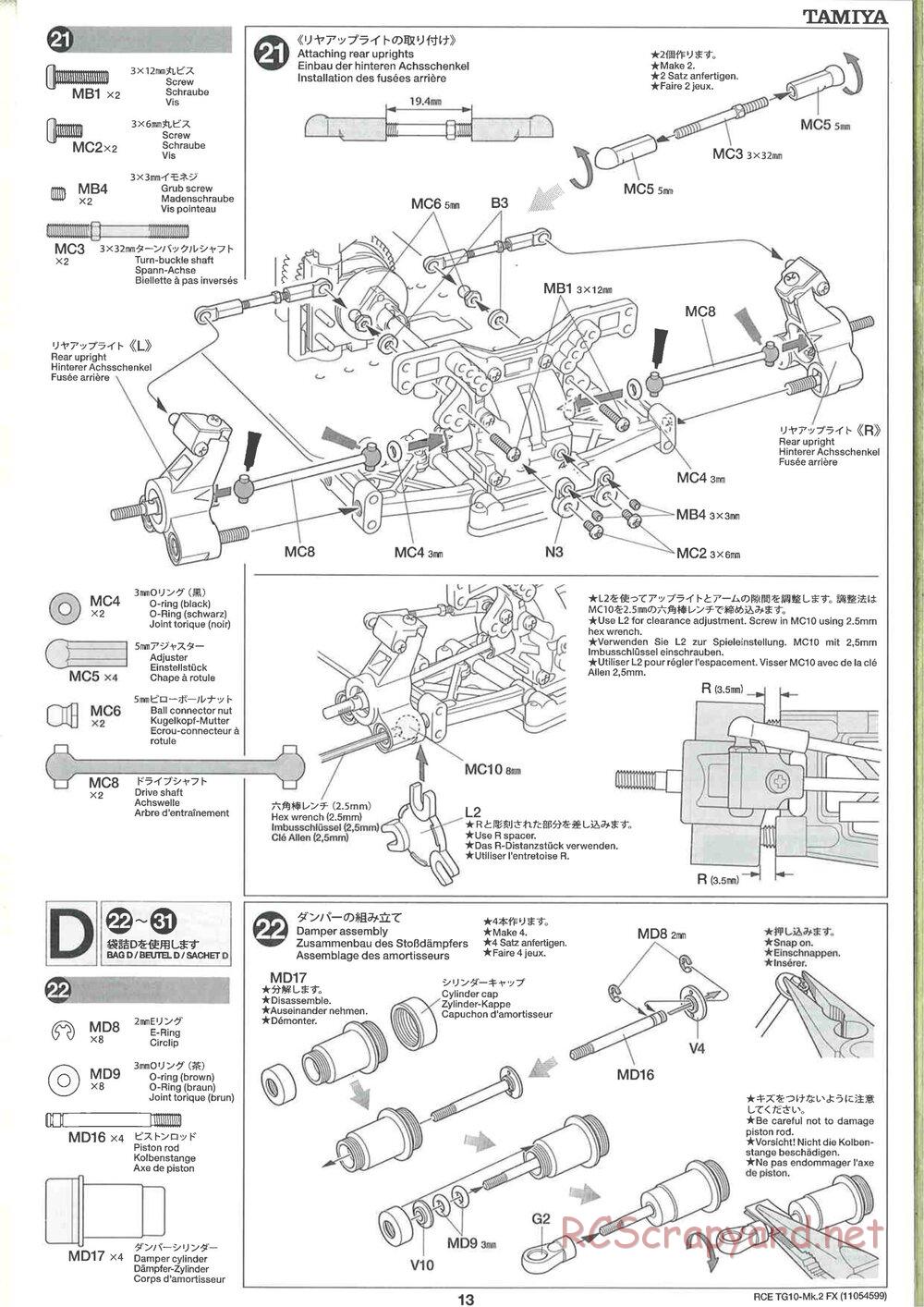 Tamiya - TG10 Mk.2 FX Chassis - Manual - Page 13