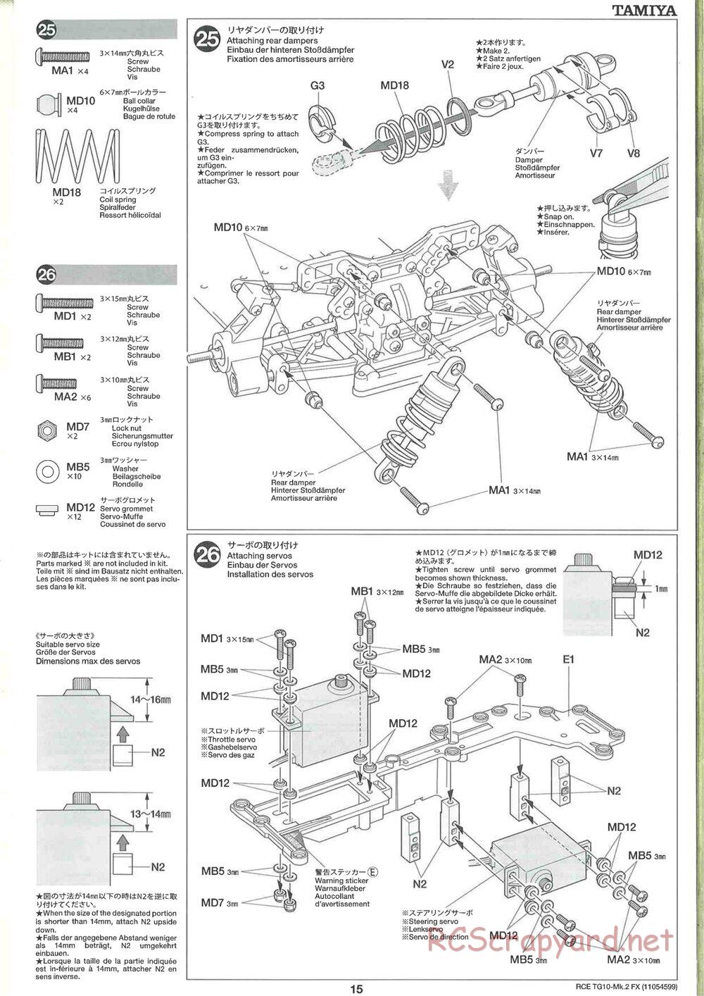 Tamiya - TG10 Mk.2 FX Chassis - Manual - Page 15