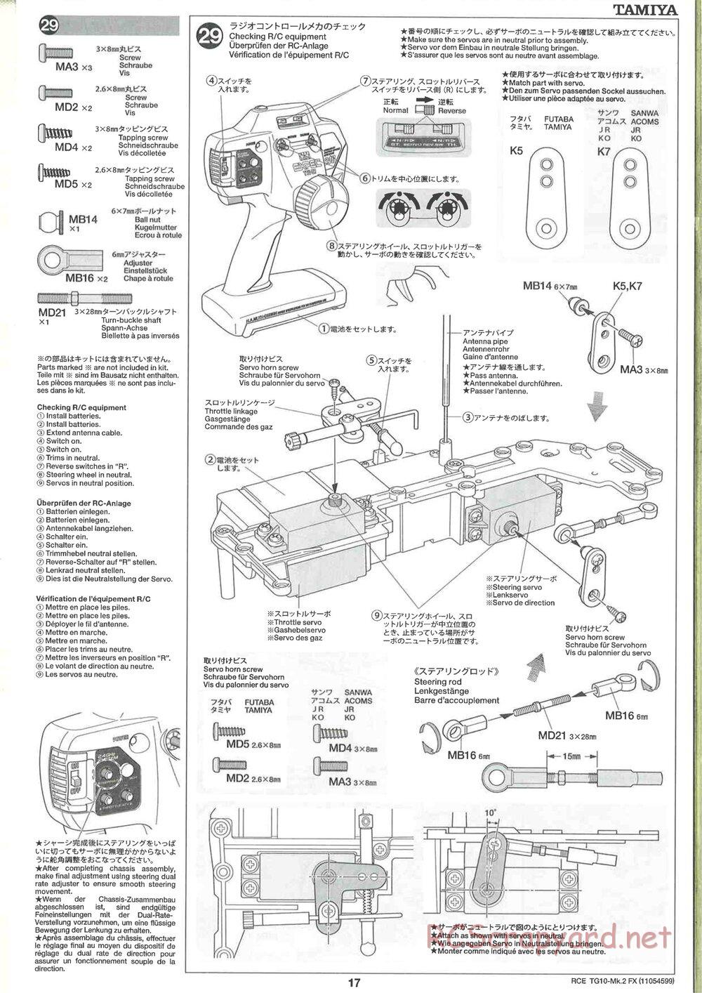 Tamiya - TG10 Mk.2 FX Chassis - Manual - Page 17