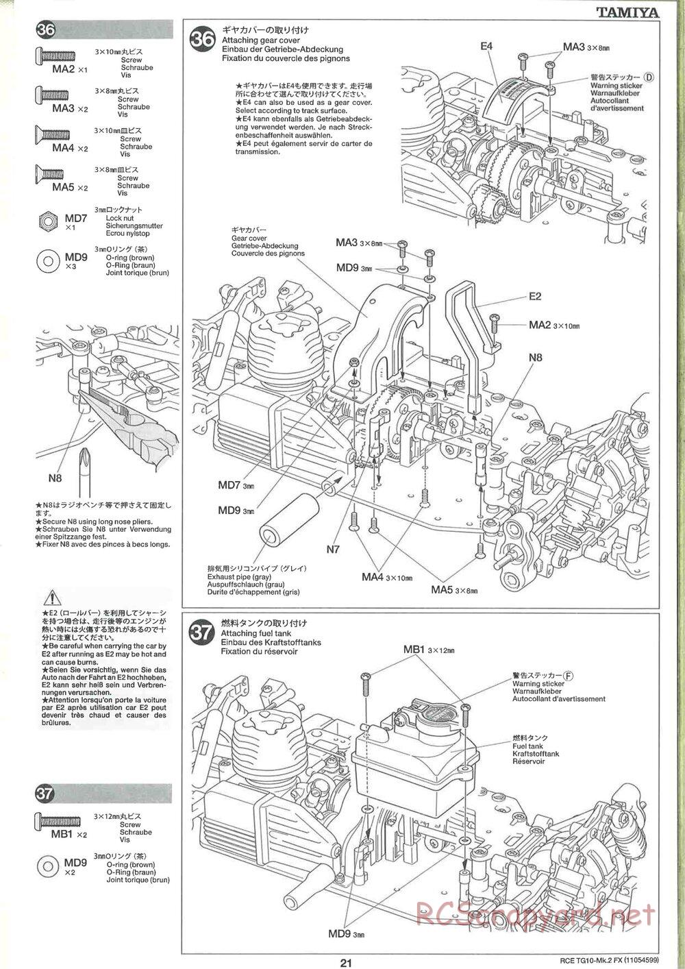Tamiya - TG10 Mk.2 FX Chassis - Manual - Page 21