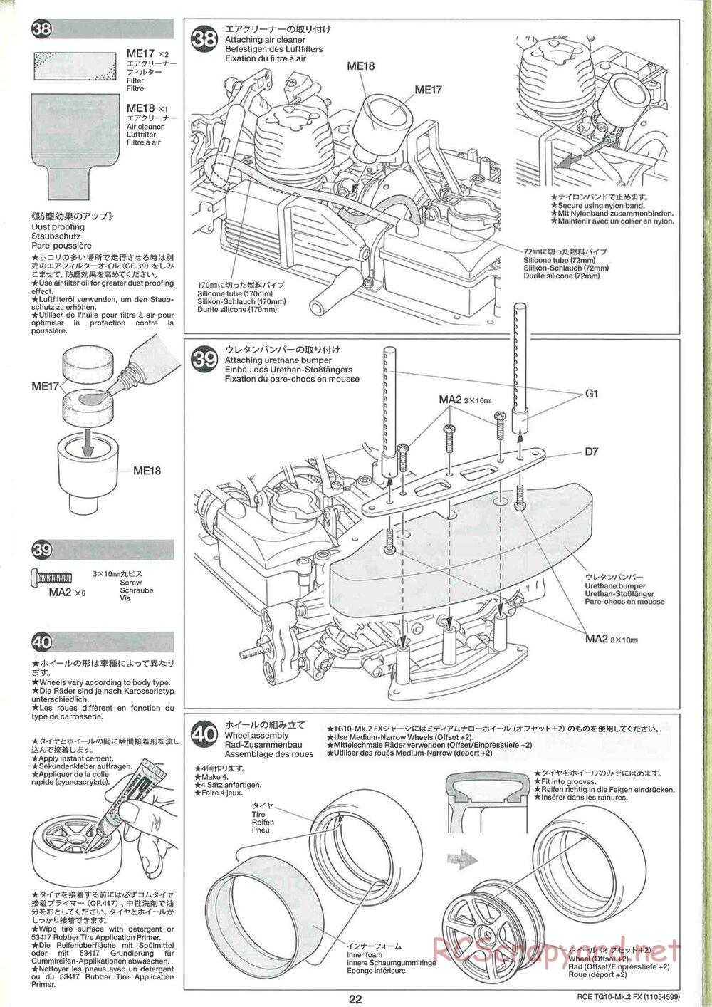 Tamiya - TG10 Mk.2 FX Chassis - Manual - Page 22