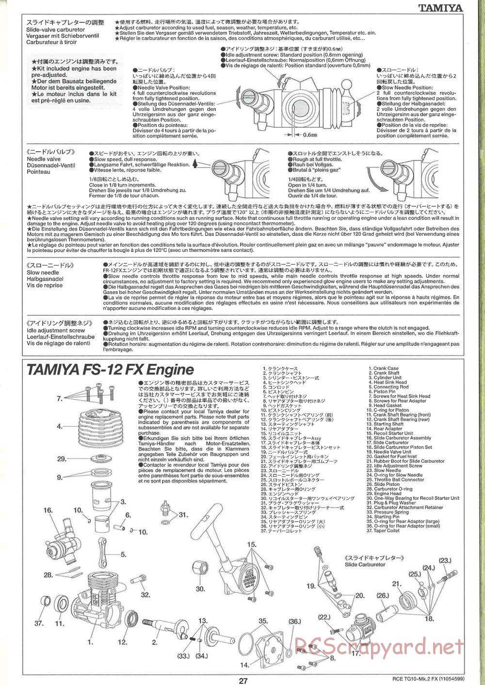 Tamiya - TG10 Mk.2 FX Chassis - Manual - Page 27