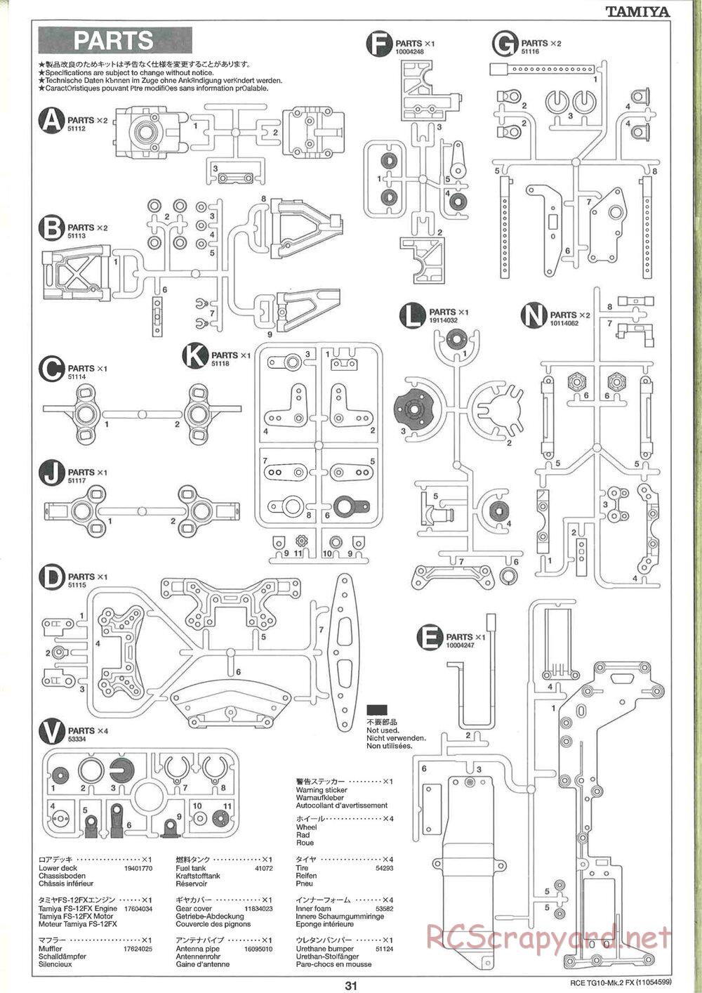 Tamiya - TG10 Mk.2 FX Chassis - Manual - Page 31