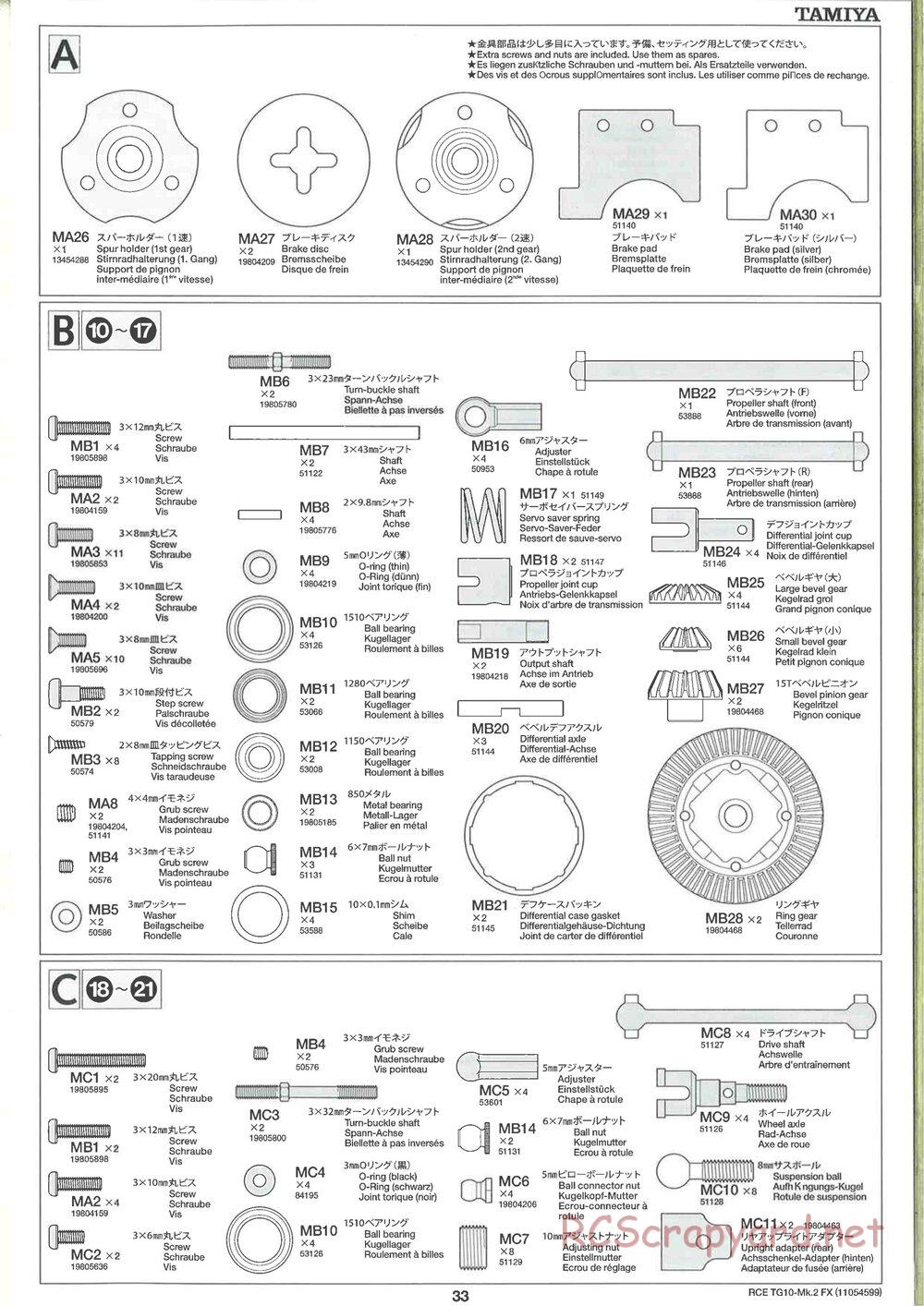 Tamiya - TG10 Mk.2 FX Chassis - Manual - Page 33