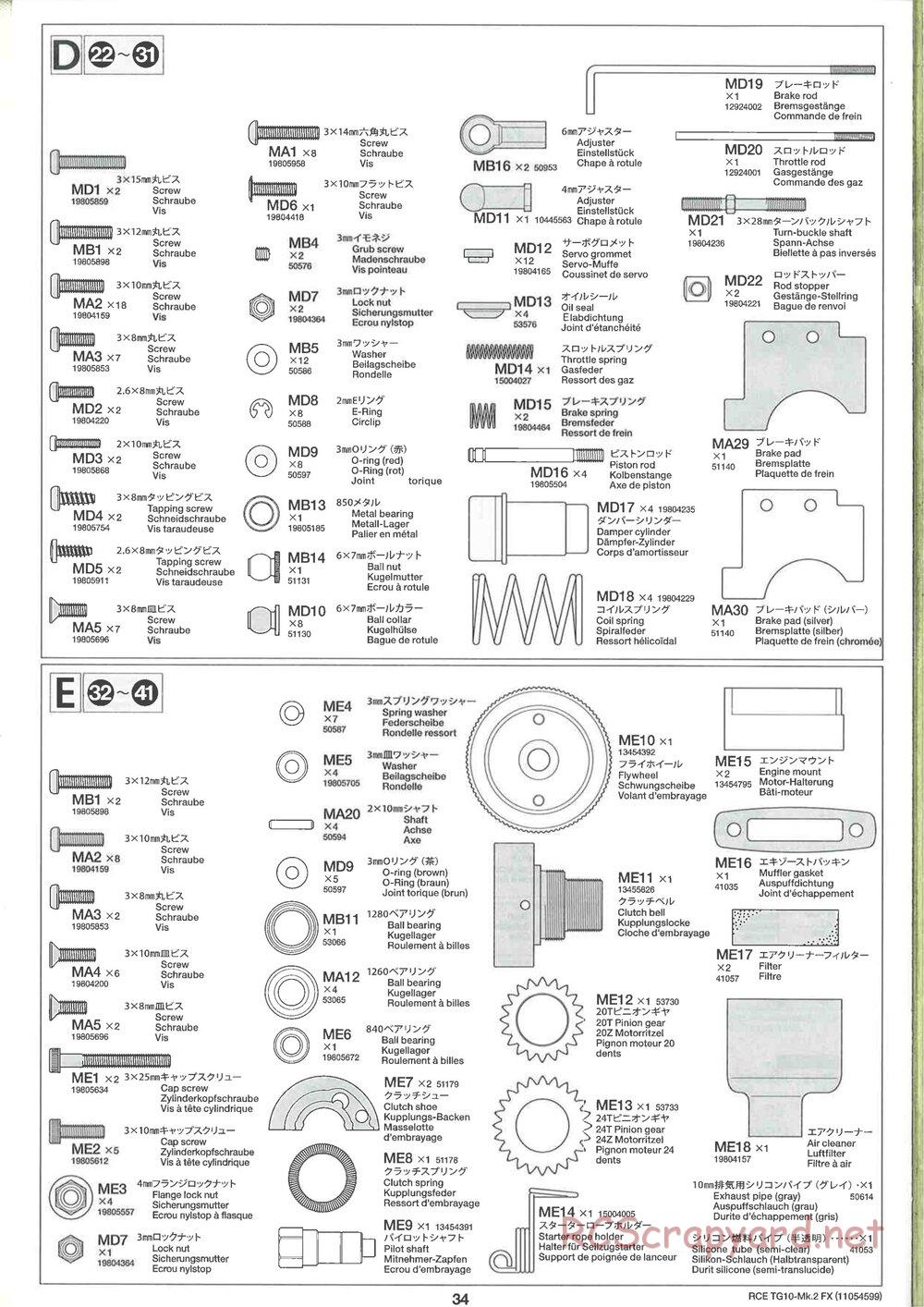 Tamiya - TG10 Mk.2 FX Chassis - Manual - Page 34