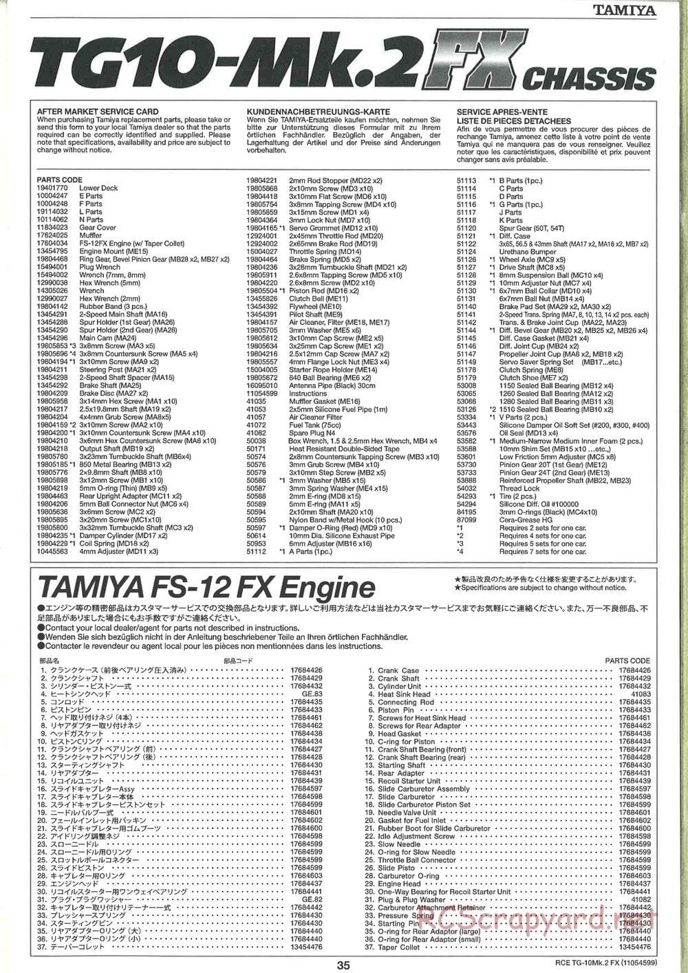 Tamiya - TG10 Mk.2 FX Chassis - Manual - Page 35