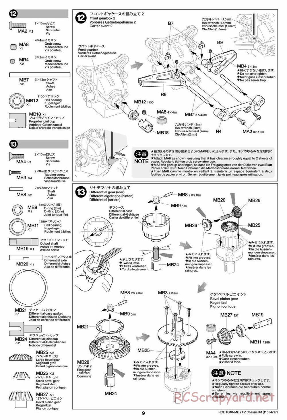 Tamiya - TG10 Mk.2 FZ Chassis - Manual - Page 9