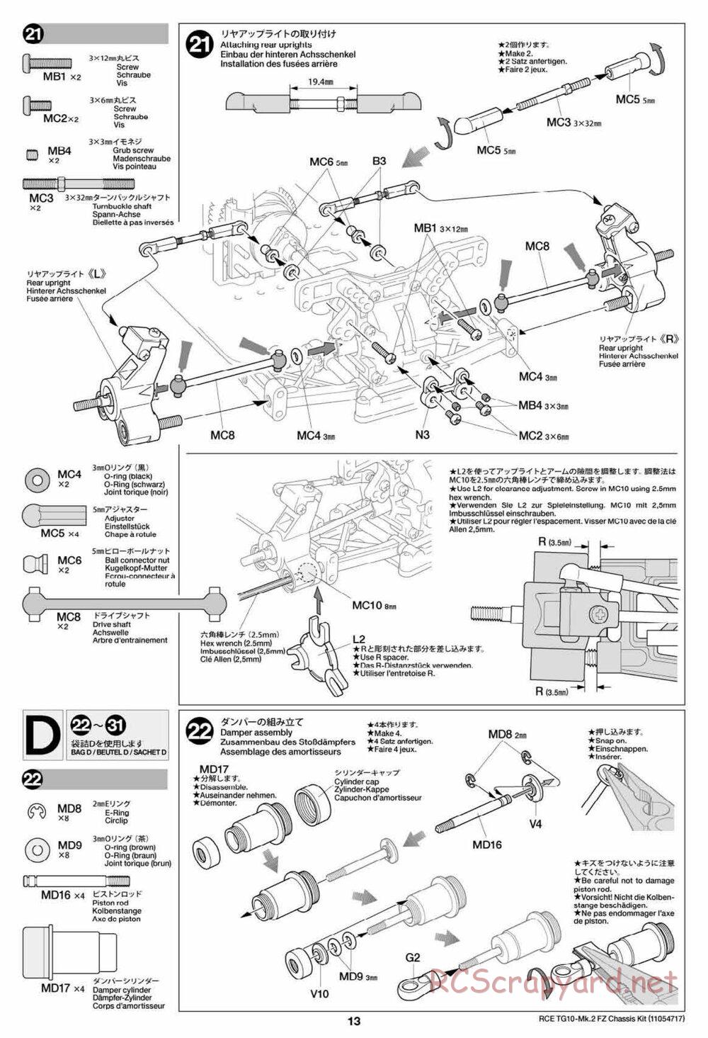 Tamiya - TG10 Mk.2 FZ Chassis - Manual - Page 13
