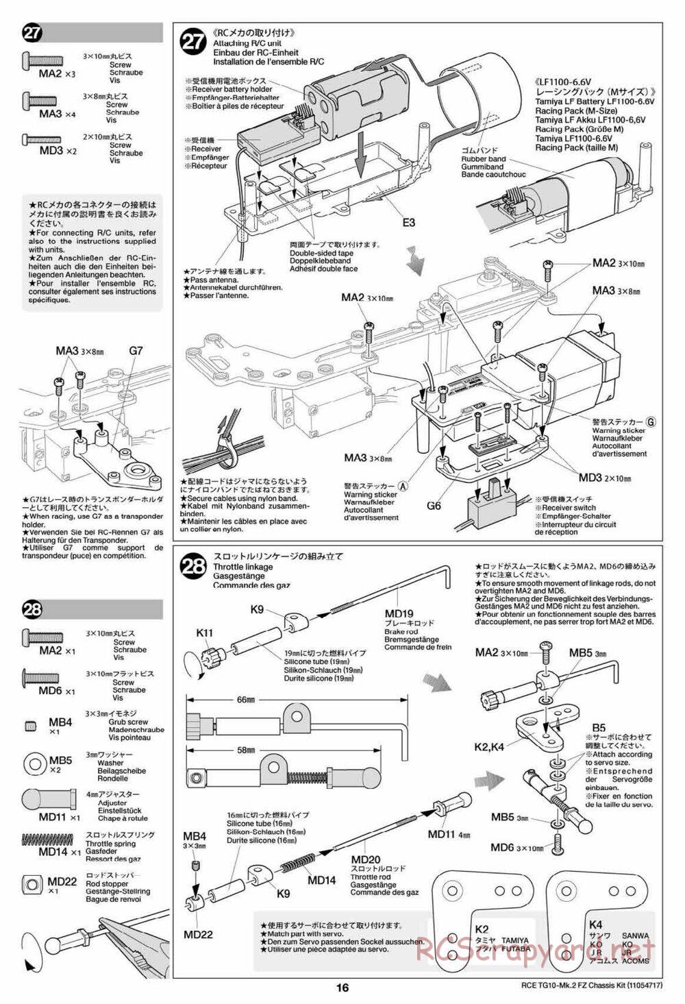 Tamiya - TG10 Mk.2 FZ Chassis - Manual - Page 16