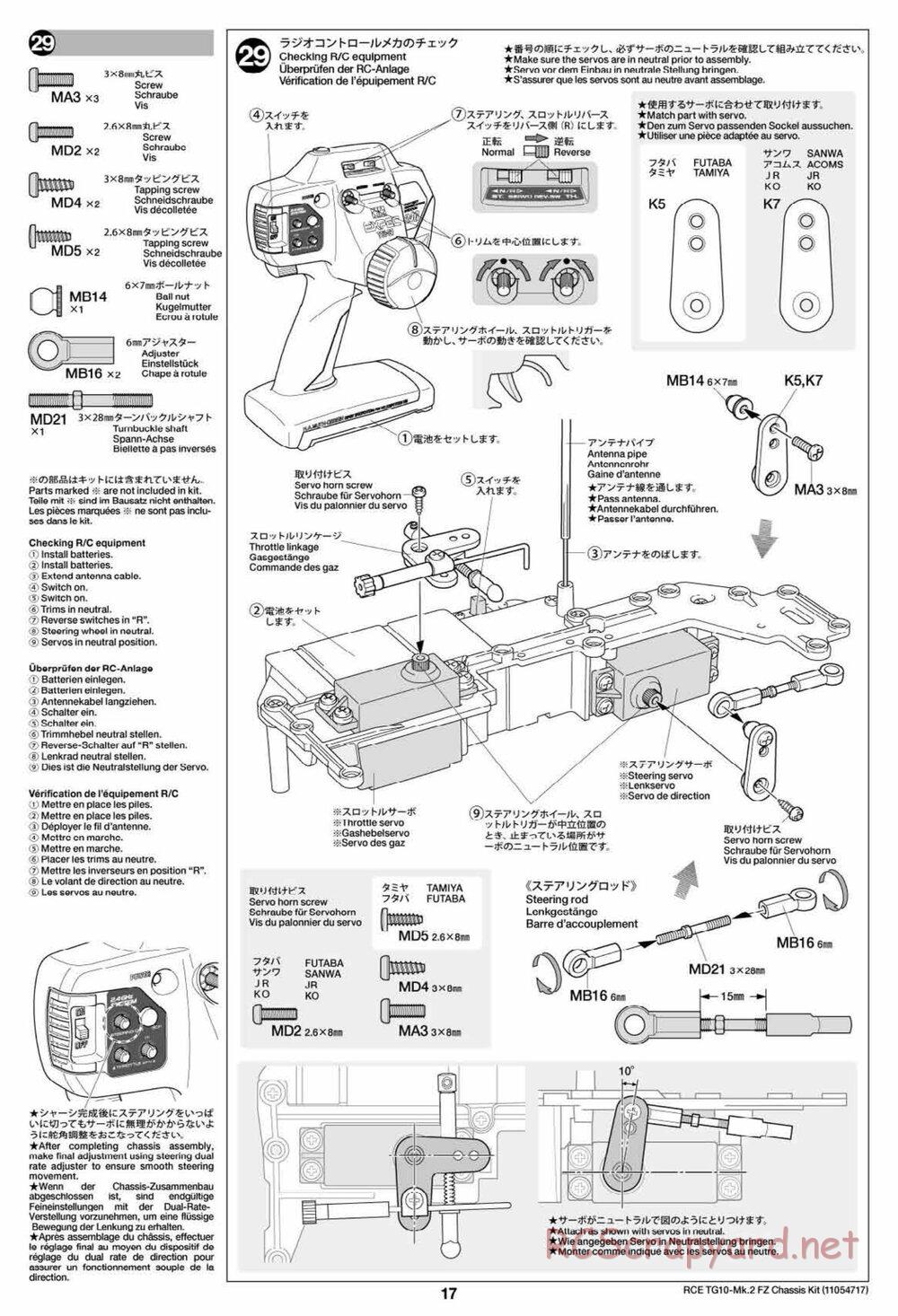 Tamiya - TG10 Mk.2 FZ Chassis - Manual - Page 17