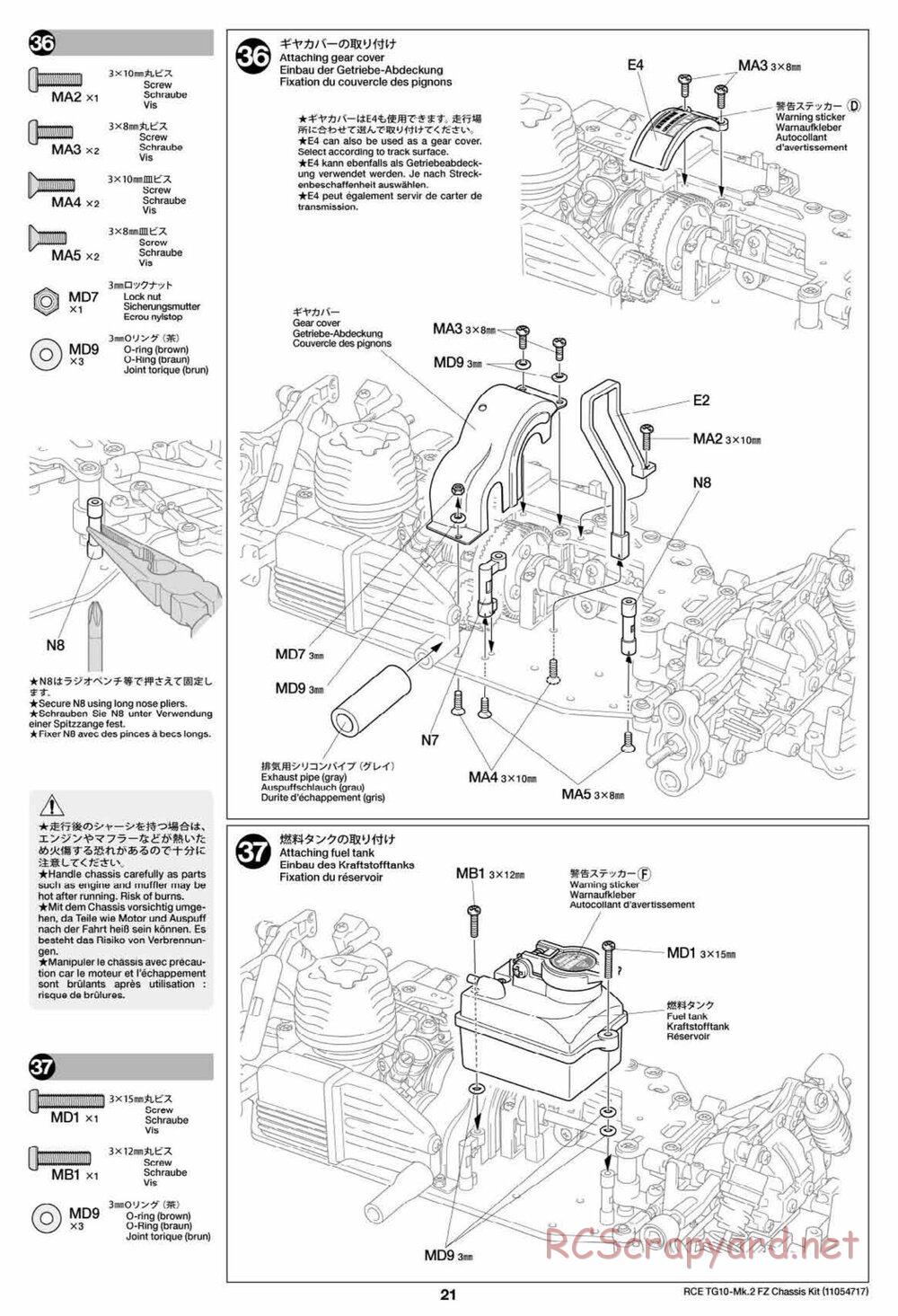 Tamiya - TG10 Mk.2 FZ Chassis - Manual - Page 21