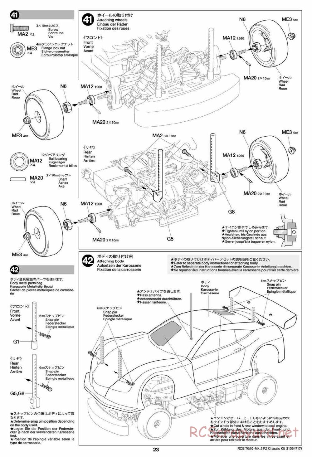 Tamiya - TG10 Mk.2 FZ Chassis - Manual - Page 23