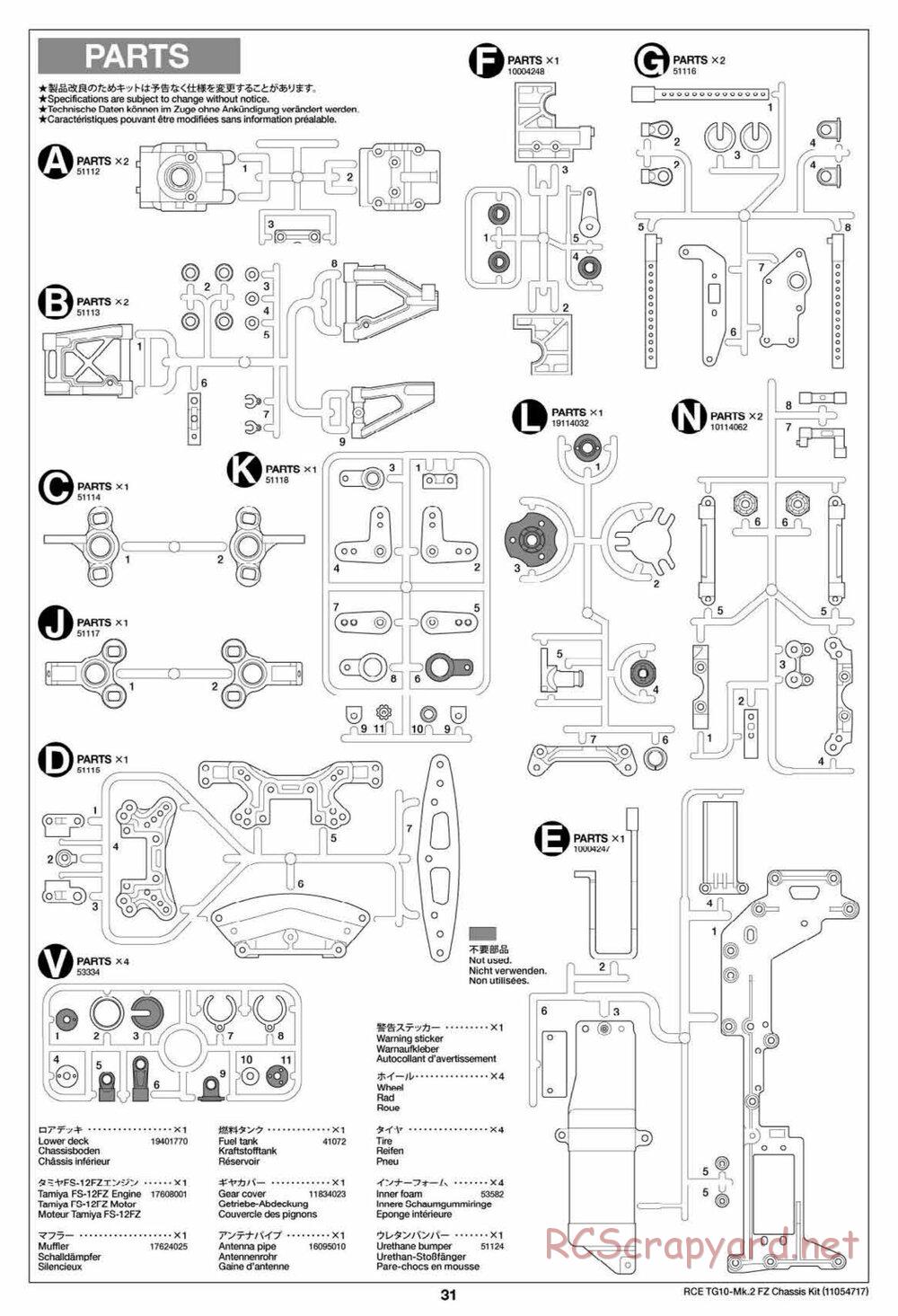 Tamiya - TG10 Mk.2 FZ Chassis - Manual - Page 31