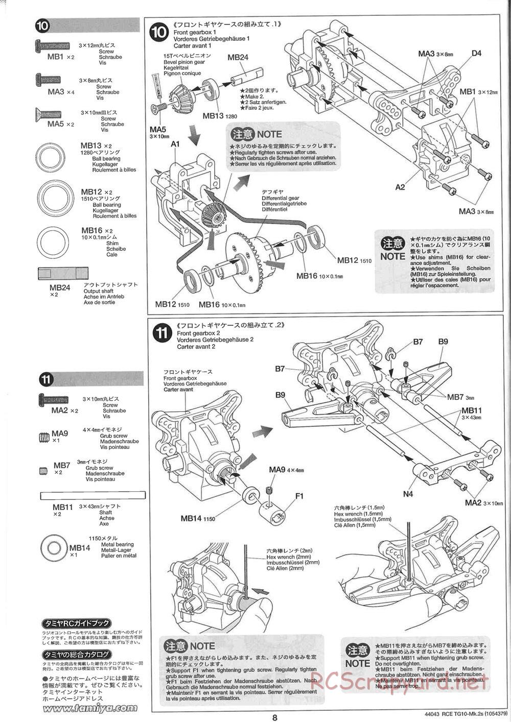Tamiya - TG10 Mk.2s Chassis - Manual - Page 9