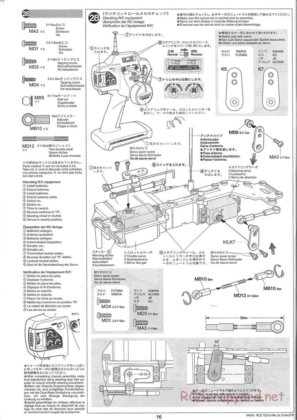 Tamiya - TG10 Mk.2s Chassis - Manual - Page 17