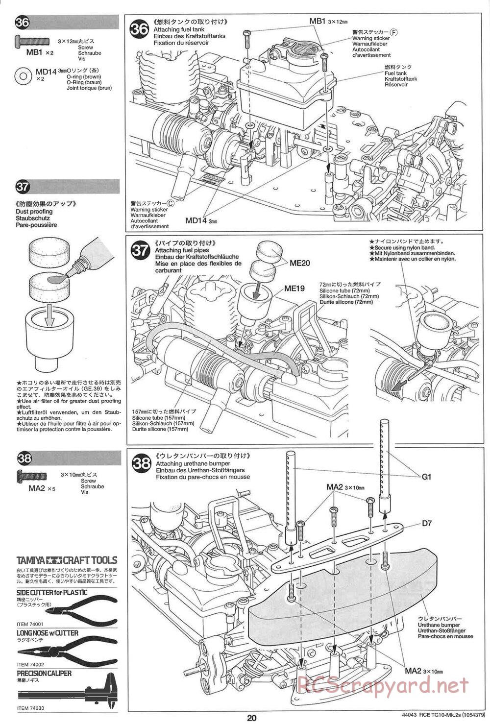 Tamiya - TG10 Mk.2s Chassis - Manual - Page 21