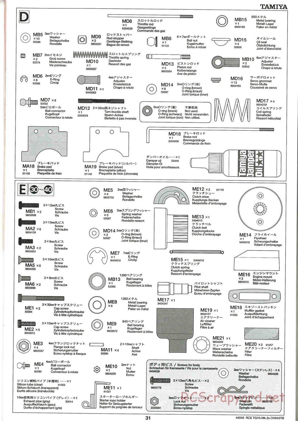 Tamiya - TG10 Mk.2s Chassis - Manual - Page 32