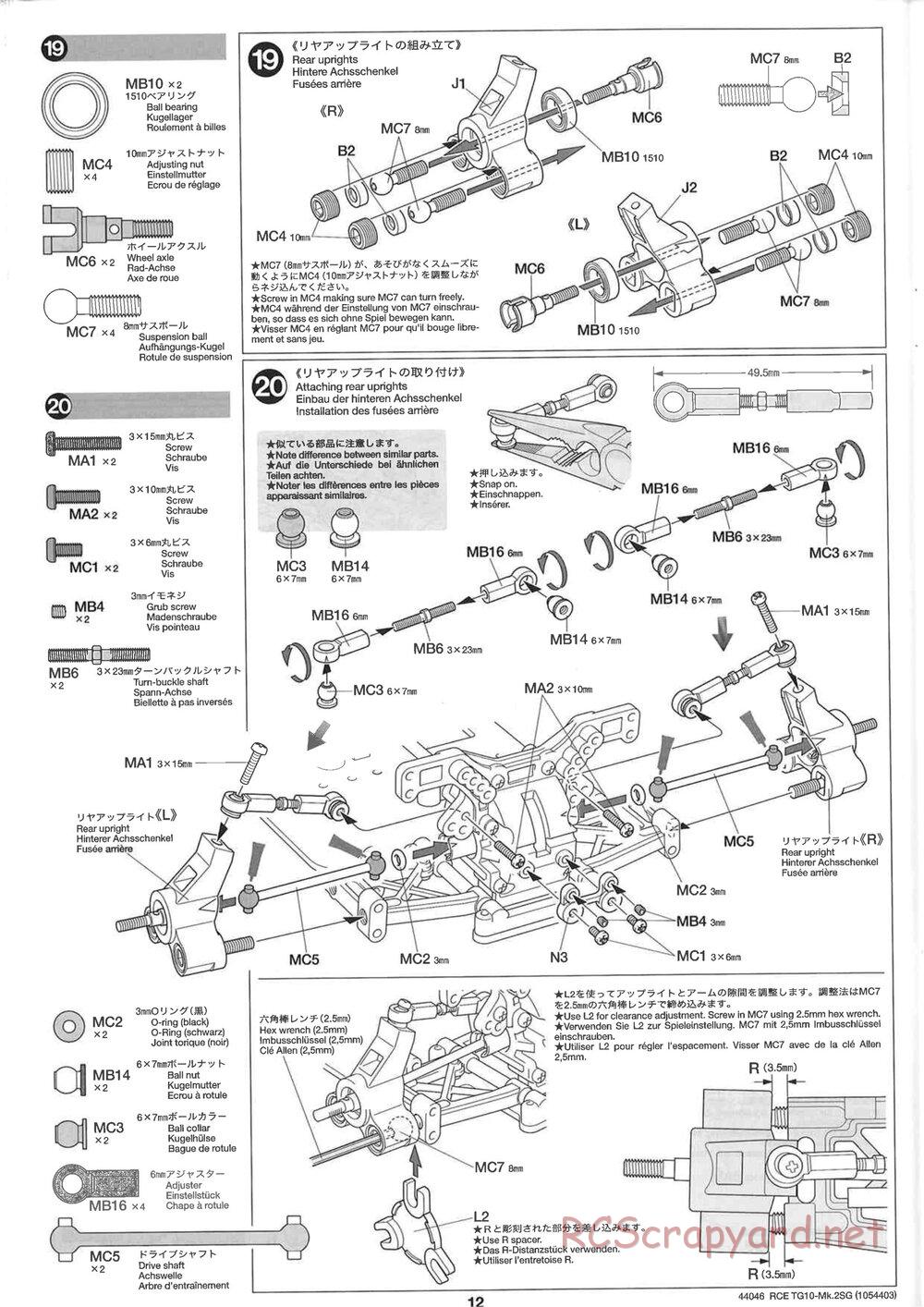 Tamiya - TG10 Mk.2SG Chassis - Manual - Page 12
