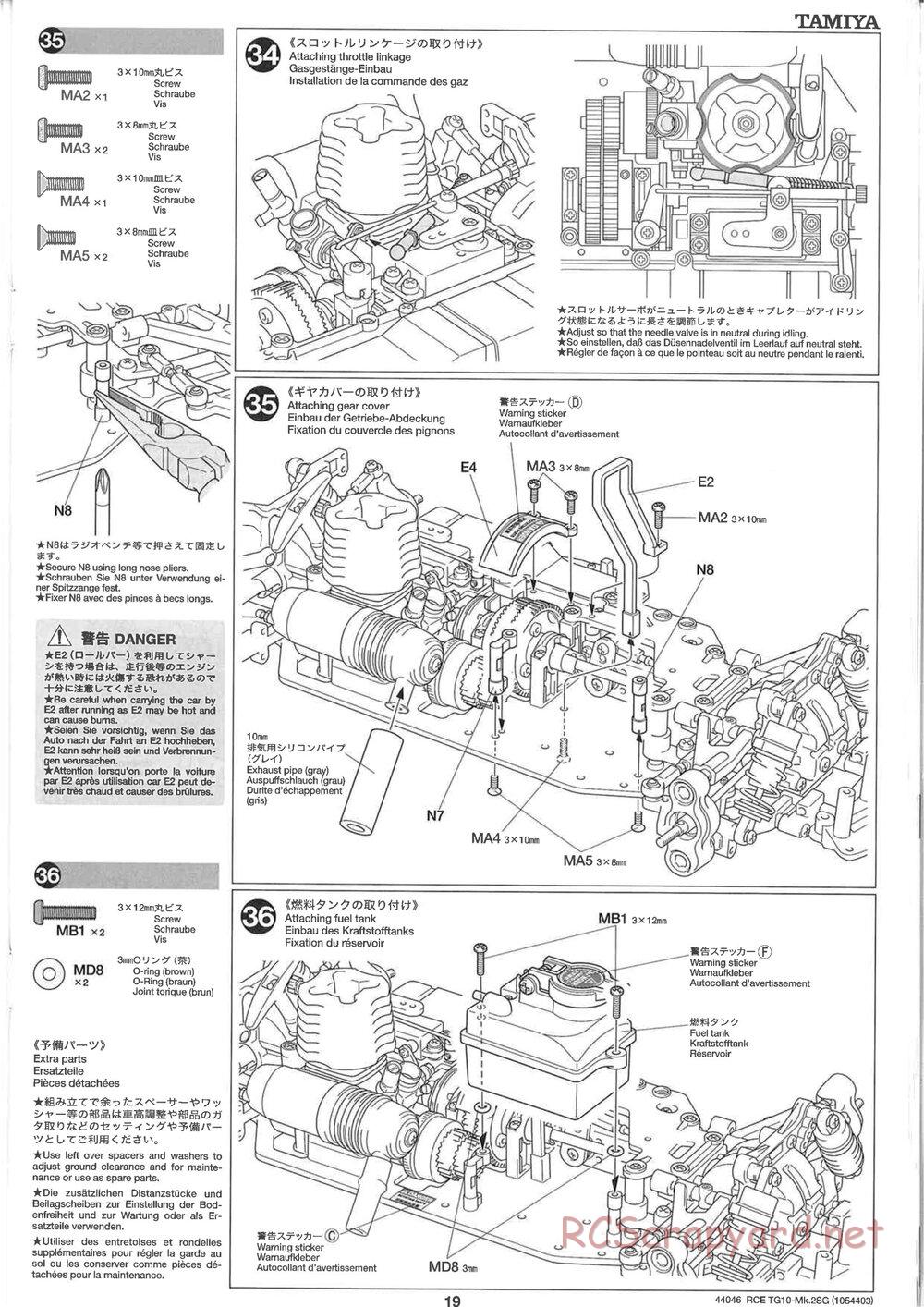 Tamiya - TG10 Mk.2SG Chassis - Manual - Page 19