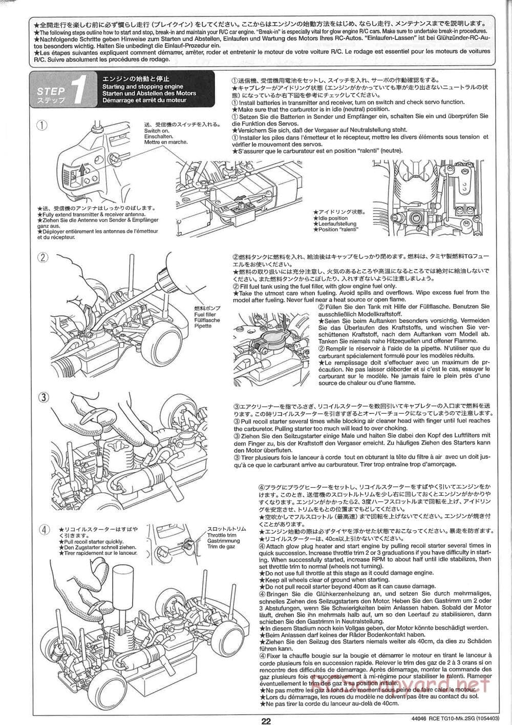 Tamiya - TG10 Mk.2SG Chassis - Manual - Page 22