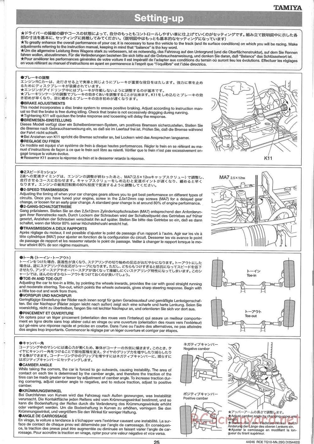 Tamiya - TG10 Mk.2SG Chassis - Manual - Page 25