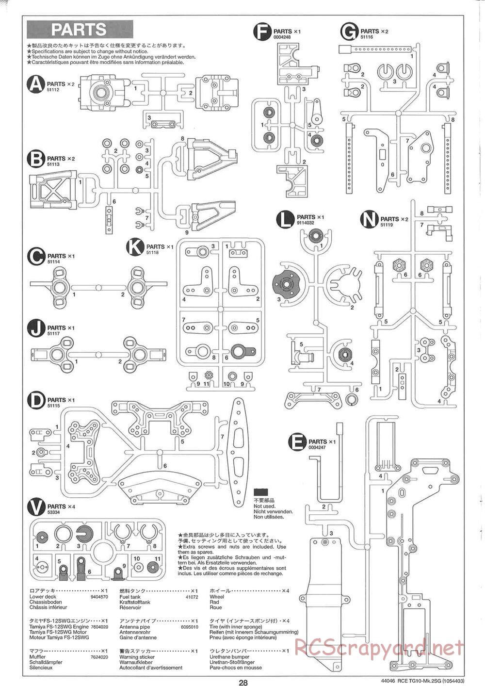 Tamiya - TG10 Mk.2SG Chassis - Manual - Page 28