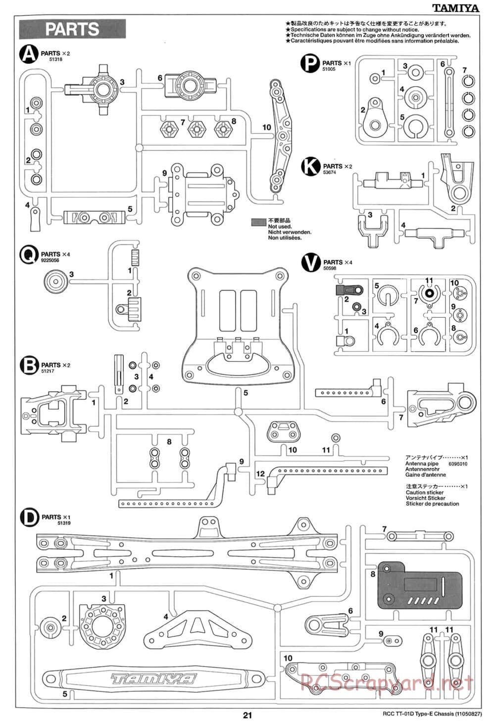 Tamiya - TT-01D Type-E (TT-01ED) - Drift Spec Chassis - Manual - Page 21