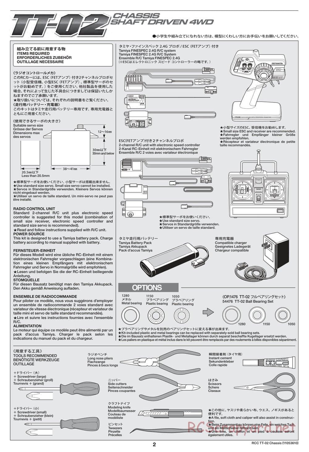 Tamiya - TT-02 Chassis - Manual - Page 2