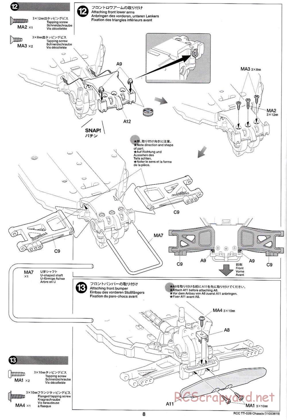 Tamiya - TT-02B Chassis - Manual - Page 12