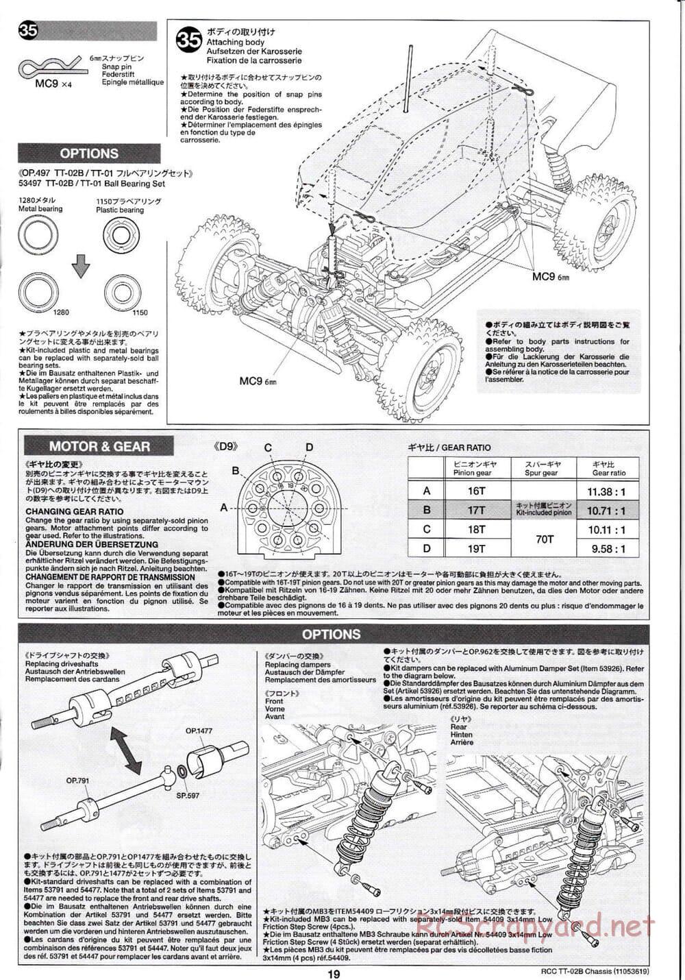 Tamiya - TT-02B Chassis - Manual - Page 23