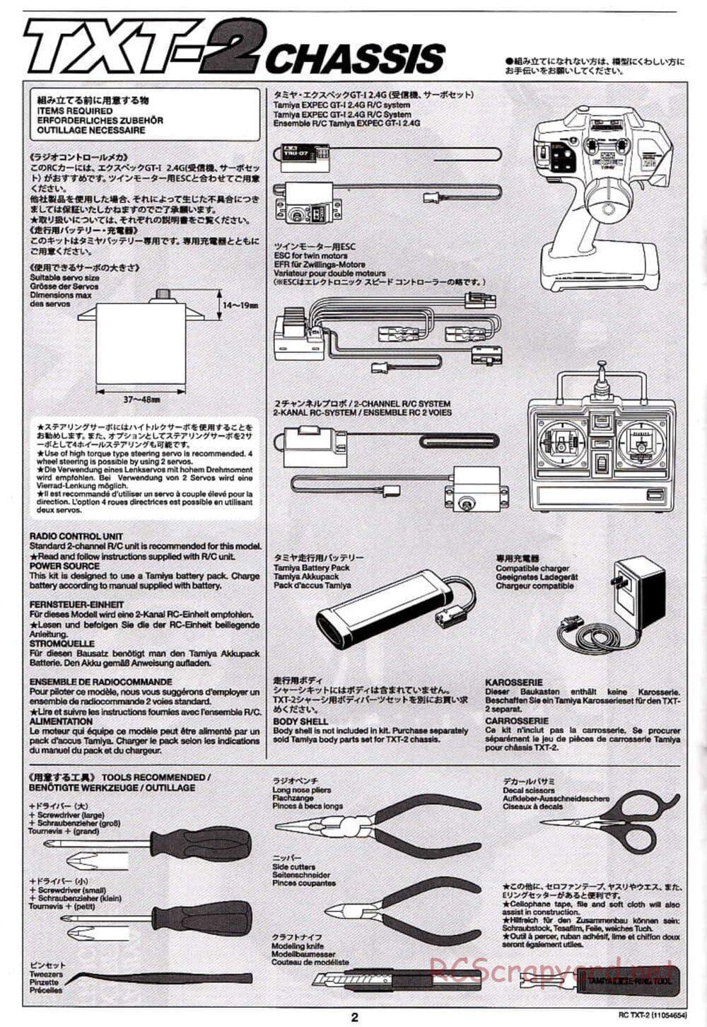 Tamiya - TXT-2 Chassis - Manual - Page 2
