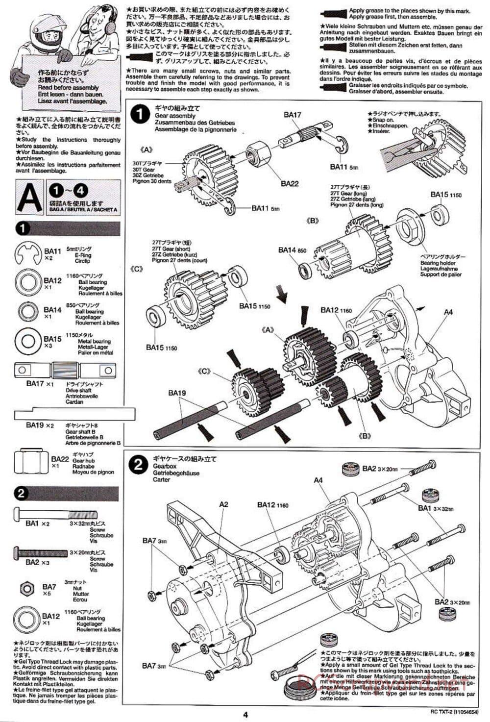 Tamiya - TXT-2 Chassis - Manual - Page 4