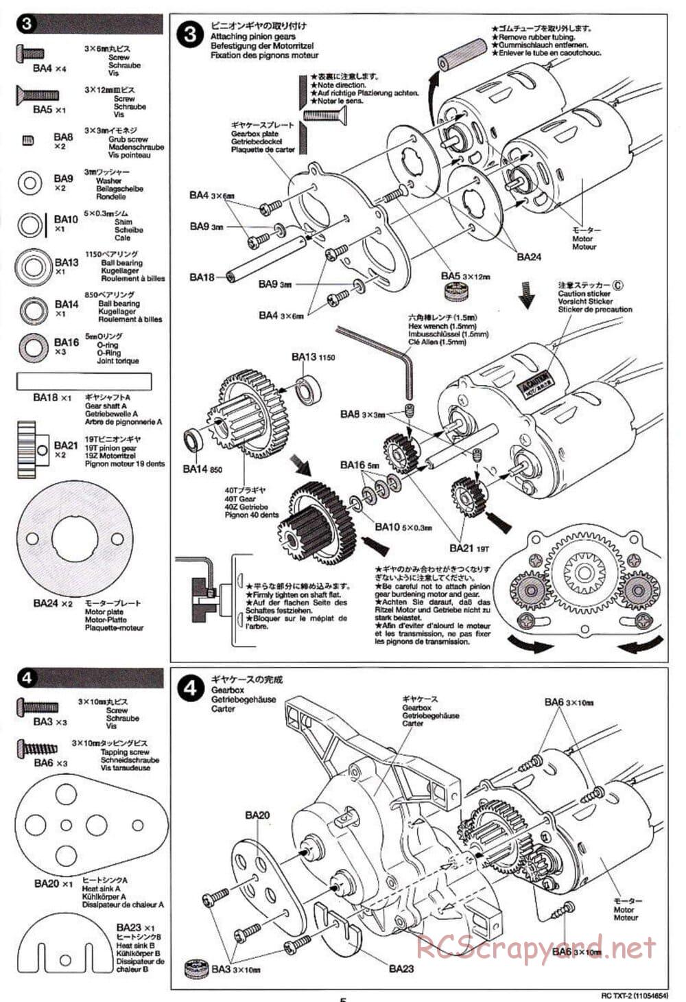 Tamiya - TXT-2 Chassis - Manual - Page 5