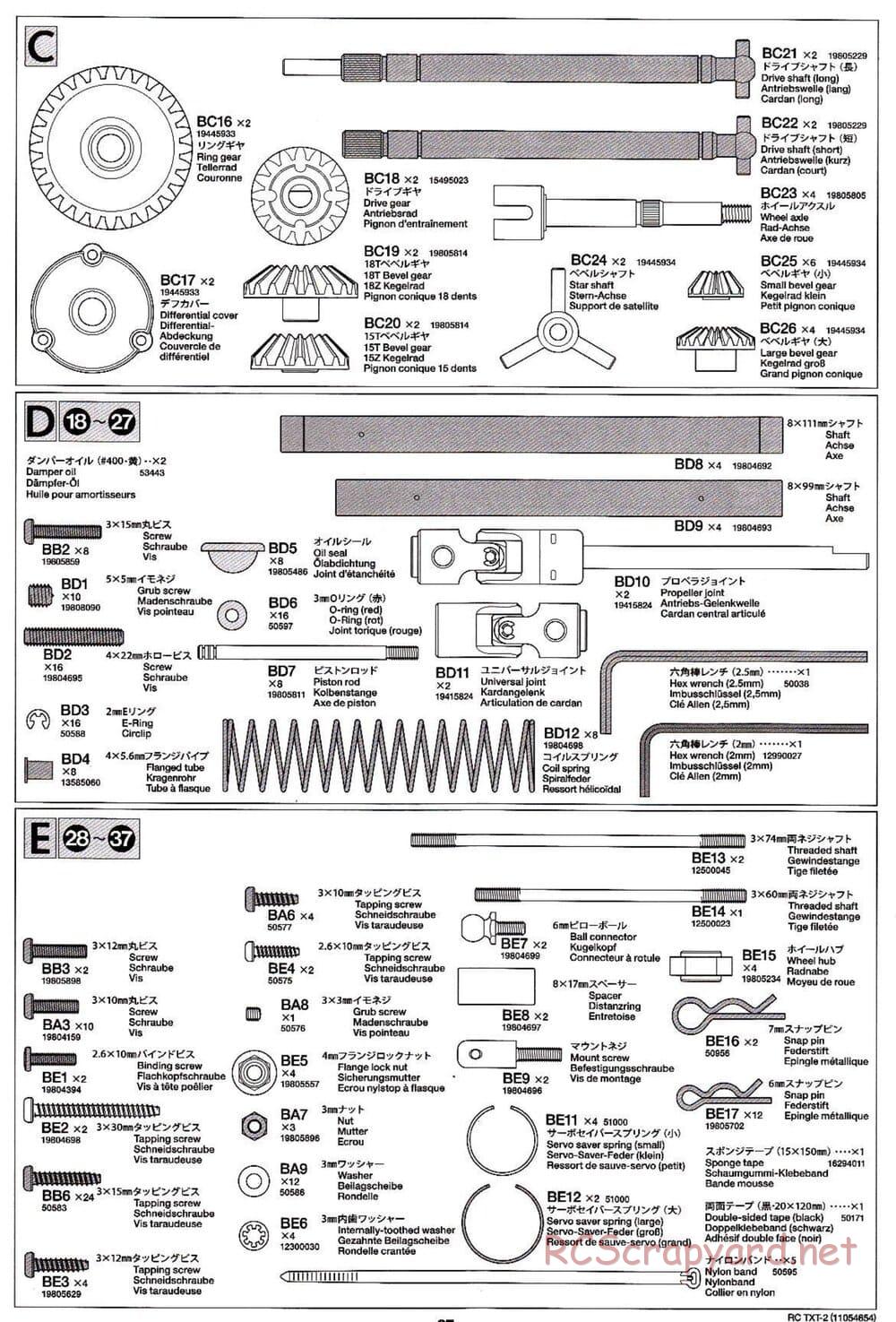 Tamiya - TXT-2 Chassis - Manual - Page 27