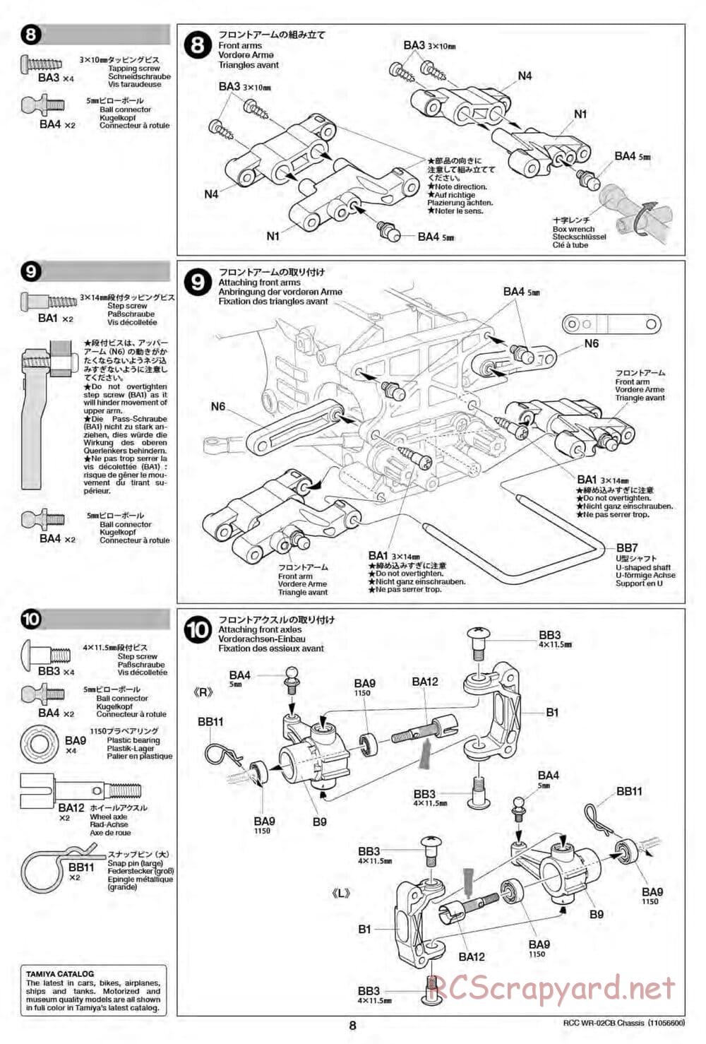 Tamiya - WR-02CB Chassis - Manual - Page 8