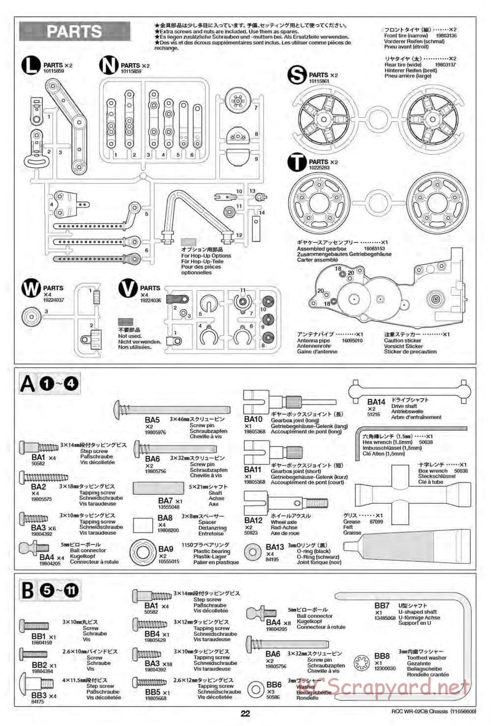Tamiya - WR-02CB Chassis - Manual - Page 22