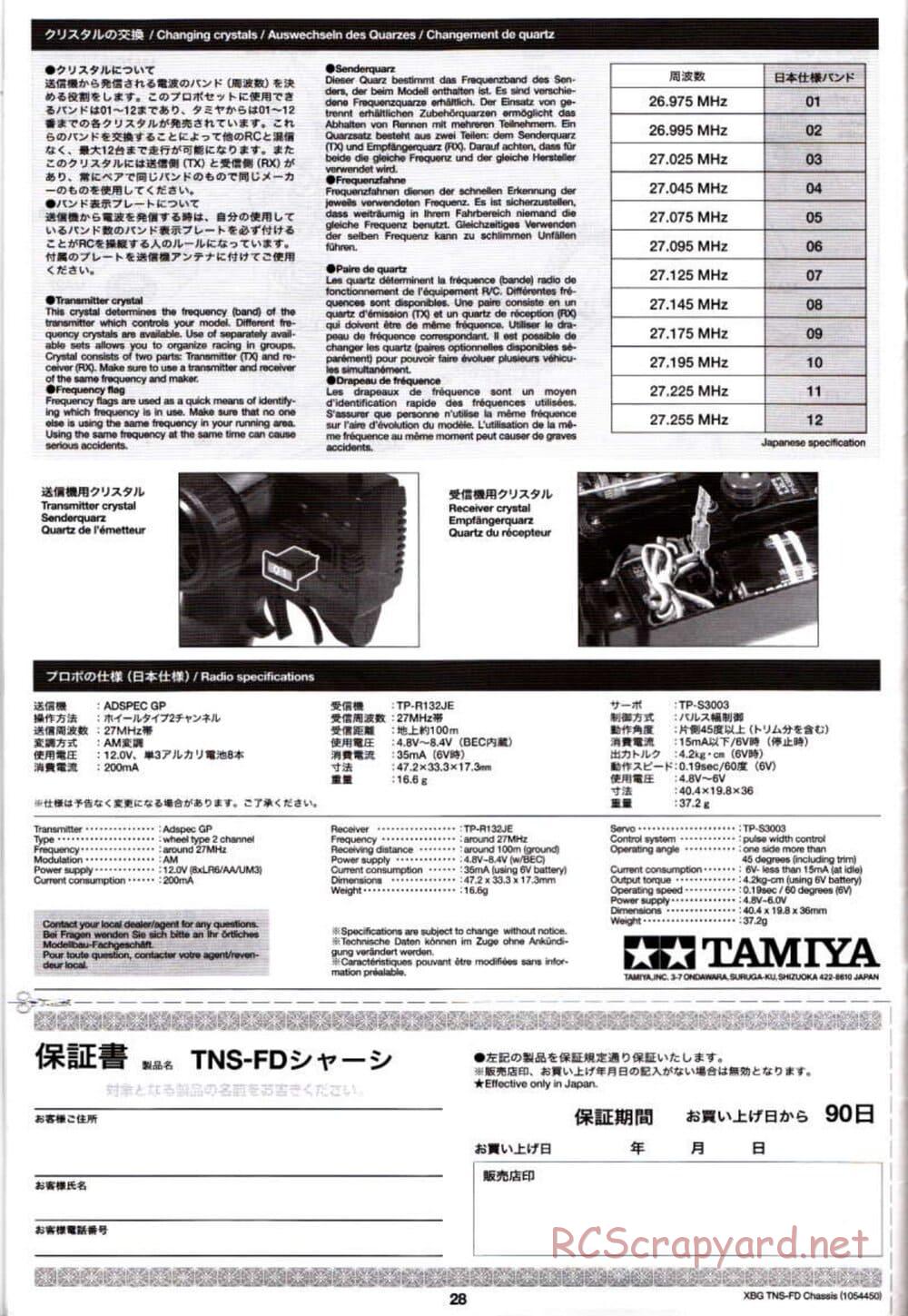 Tamiya - TNS-FD Chassis - Manual - Page 28
