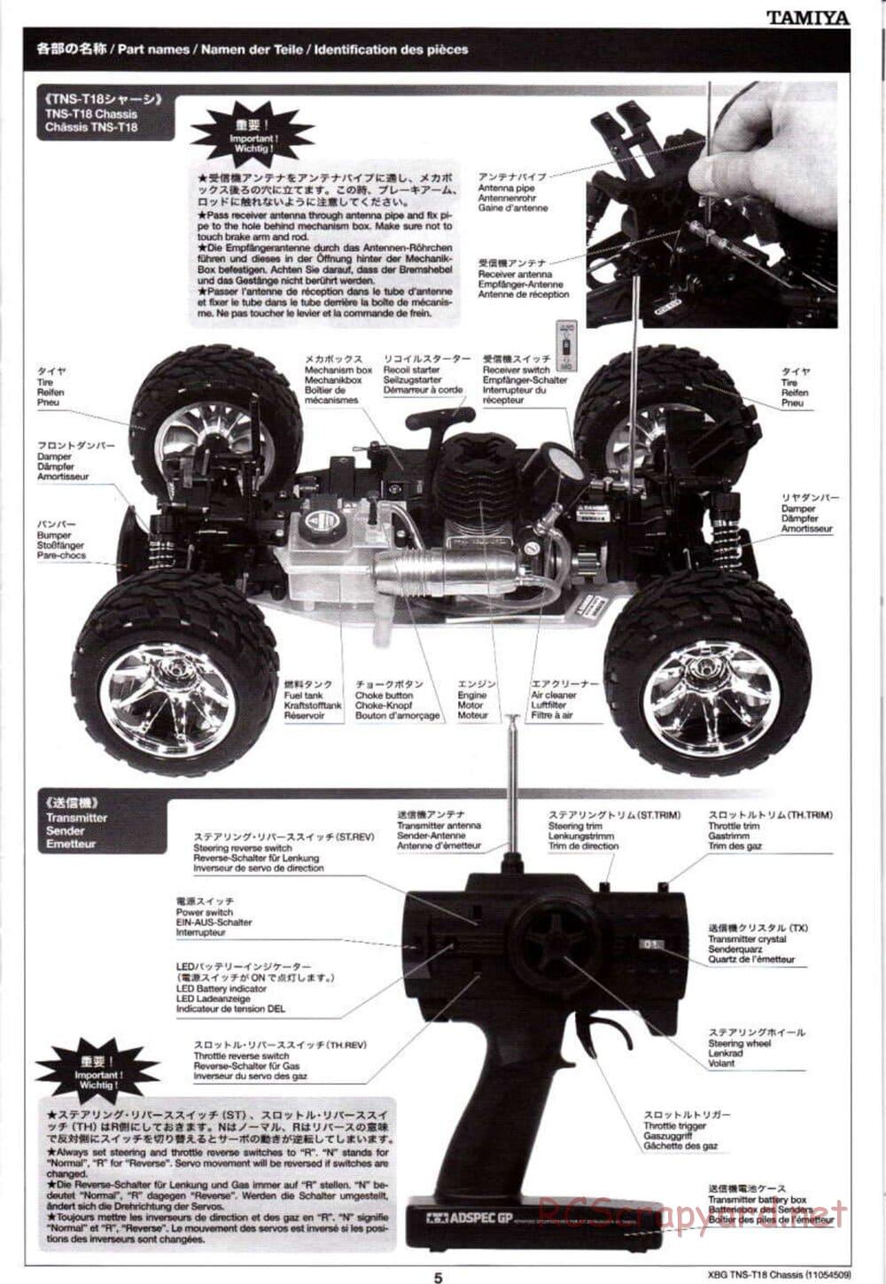 Tamiya - TNS-T18 Chassis - Manual - Page 5